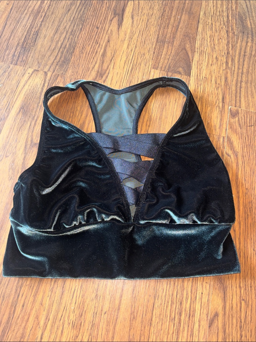 Victoria sport green Velvet Strappy Bralette - Women Intimates
